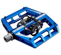 Funn Mamba Mountain Bike Clipless Pedals, Double Sided Clip Wide Platform MTB Pedals, Compatible with SPD Cleats, 9/16-Inch CrMo Axle Bicycle Pedals for MTB/BMX/Gravel Cycling(Blue)