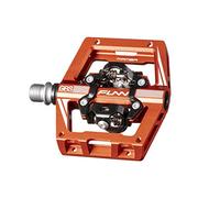 Funn Mamba S MTB Clipless Pedals, Double Sided Clip Compact Platform Mountain Bike Pedals, Compatible with SPD Cleats, 9/16-Inch CrMo Axle Bicycle Pedals for MTB/BMX/Gravel Cycling(Orange)