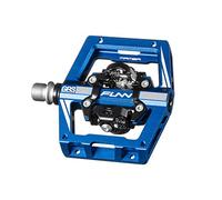 Funn Mamba S MTB Clipless Pedals, Double Sided Clip, SPD Cleats (Blue)