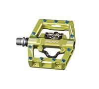 Funn Mamba S MTB Clipless Pedals, Single Sided Clip Mountain Bike Pedals, Compatible with SPD Cleats, 9/16-Inch CrMo Axle Bicycle Pedals for MTB/BMX/Gravel Cycling (Green)