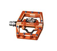 Funn Mamba S MTB Clipless Pedals, Single Sided Clip Mountain Bike Pedals, Compatible with SPD Cleats, 9/16-Inch CrMo Axle Bicycle Pedals for MTB/BMX/Gravel Cycling (Orange)
