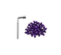 Funn Pedal Pins Studs for Mamba, Ripper, and Python Pedals, 50pcs of M4 x 5mm Street Pins with a 4mm Socket Wrench (Purple)