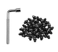 Funn Pedal Pins Studs for Mamba, Ripper, and Python Pedals, 50pcs of M4 x 5mm Street Pins with a 4mm Socket Wrench (Black)