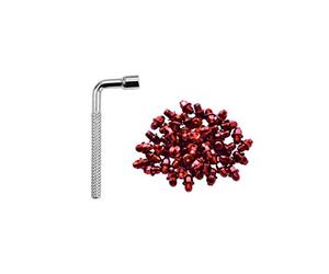 Funn Pedal Pins Studs for Mamba, Ripper, and Python Pedals, 50pcs of M4 x 5mm Street Pins with a 4mm Socket Wrench (Red)