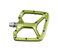 Funn Python Flat Bike Pedals - Wide Platform Bicycle Pedals for BMX/MTB Mountain Bike, 9/16-inch CrMo Axle (Green)