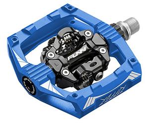Funn Ripper Mountain Bike Clipless Pedals, Rocker Clip/Spring-Loaded Clip-in Mechanism, Compatible with SPD Cleats, 9/16" CrMo Axle Bicycle Pedals for MTB/Gravel Cycling (Blue)
