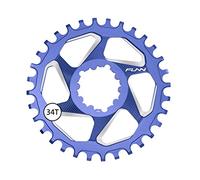 Funn Solo DX Narrow Wide Chainring for 9 10 11 12 Speed Chain, Fits SRAM Direct Mount Interface Crankset, 6mm Offset, Single Speed Bike Chain Ring for MTB, BMX Bike and Road Bike (34T, Blue)
