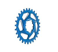 Funn Solo DX Narrow Wide Chainring for 9 10 11 12 Speed Chain, Fits SRAM Direct Mount Interface Crankset, 3mm Offset, Single Speed Bike Chain Ring for MTB, BMX Bike and Road Bike (28T, Blue)