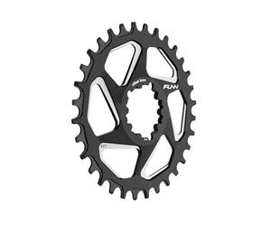 Funn Solo DX Narrow Wide Chainring for 9 10 11 12 Speed Chain, Fits SRAM Direct Mount Interface Crankset, 3mm Offset, Single Speed Bike Chain Ring for MTB, BMX Bike and Road Bike (32T, Black)