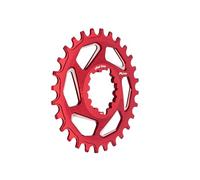 Funn Solo DX Narrow Wide Chainring for 9-12 Speed Chain, SRAM Direct Mount Interface Crankset, 3mm Offset, Single Speed Bike Chain Ring for MTB, BMX and Road Bike (28T, Red)