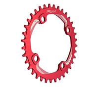 Funn Solo Narrow Wide Chainring for 9 10 11 12 Speed Chain, Fits 104mm BCD Interface Crankset, Single Speed Bike Chain Ring for MTB, BMX Bike, Gravel Bike and Road Bike (36T, Red)