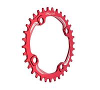 Funn Solo Narrow Wide Chainring for 9 10 11 12 Speed Chain, Fits 104mm BCD Interface Crankset, Single Speed Bike Chain Ring for MTB, BMX Bike, Gravel Bike and Road Bike (34T, Red)
