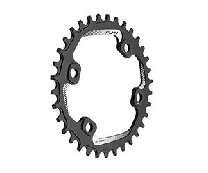 Funn Solo Narrow Wide Chainring for 9 10 11 12 Speed Chain, Fits Asymmetric 96mm BCD Interface Crankset, Single Speed Bike Chain Ring for MTB, BMX Bike, Gravel Bike and Road Bike (34T, Black)