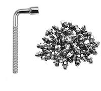 Funn Steel Pedal Pins Studs for Mamba, Ripper, Python, Bigfoot | Set of 50 studs with ED coating, 5mm height, M4 x 0.7 thread, socket wrench included, not for Black Magic