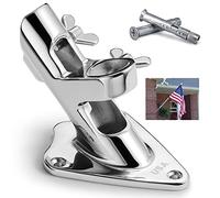 FUNNANS Flag Pole Holder, 316 Stainless Steel Heavy Duty Concrete Flag Pole Mount for House Outside, USA Wall Brick Flag Pole Bracket, 1 Inch