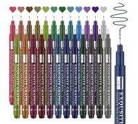 Funnasting Coloured Fineliner Pens, 24pcs Vintage Colours Micron Pens, 0.5mm Fine Liners Coloured for Journaling, Drawing, Sketching, Writing, Calligraphy, Noting Art Supplies