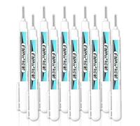FunnAura 10 Pack White Marker Pen, Waterproof Fine Tip White Permanent Marker Pen for Carpenter & Builder (0.7mm)