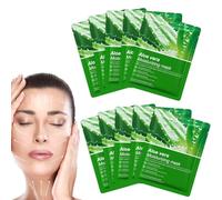 FunnAura 10 Pcs Aloe Vera Face Masks Skincare Sheet, Moisturizing Hydrating Face Mask for All Skin Types