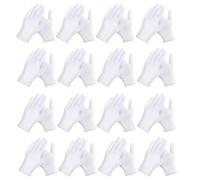 FunnAura 12 Pairs White Cotton Gloves for Eczema and Dry Hands, Stretchable Lining Serving Gloves
