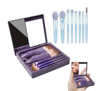 FunnAura 13 Pcs Travel Makeup Brushes Set, 5 Pcs Mini Makeup Brushes with Mirror Hard Case