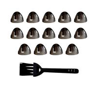 FunnAura 14 Pcs 9mm Open Hearing Aid Domes for Phonak Hearing Aid, Transparent Black