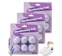 FunnAura 18 Pcs Sneaker Balls Shoe Fresheners, Reusable Lavender Scent Trainer Deodoriser Balls, Shoe Smell Balls Odor Eliminator