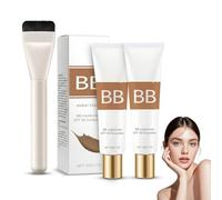 FunnAura 2 Pcs BB Blur Tinted Moisturizer Spf 30, Even Skin Tone Full Coverage Moisturiser Foundation with Makeup Brush for Women