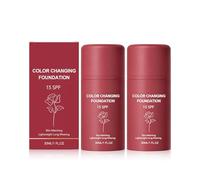 FunnAura 2 Pcs Color Changing Foundation, Long Lasting Moisturizing Lighting Even Skin Tone Concealer for Various Skin Types
