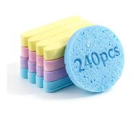 FunnAura 240 Pcs Facial Sponges, 8cm Diameter Compressed Face Paint Sponges for Massage Makeup Cleansing & Removal