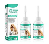 FunnAura 2PCS Dogs Ear Cleaner Solution, 60ml Dog Ear Drops, Effective Eliminates Stinky Stuff for Dogs Ears