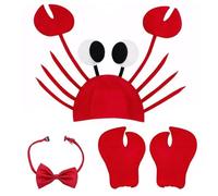 FunnAura 3 Pcs Crab Costume Set, Adjustable Crab Under the Sea Costumes for Adults Cosplay