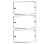 FunnAura 3Pcs 20mm Double Socket Spacer, Electrical Light Switch Spacer Surround for Tiles and Panels (White)