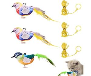 FunnAura 3PCS Cat Interactive Toys for Indoor Cats, Electronic Toy fo radult cat, Simulation Bird Smart Sound