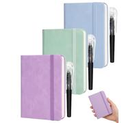 FunnAura 3Pcs Small Notebooks Pocket Size, A7 Mini Casebound Notebook with Elastic Closure 3 Pen for Notepad Writing Journal