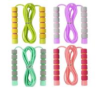 FunnAura 4 PCS Skipping Rope Kids and Adults, Adjustable Skipping Ropes with Foam Handles (2.8M)