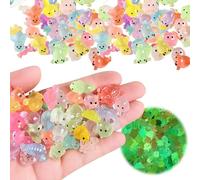 FunnAura 50 Pcs Mini Resin Animals Mixed, Luminous Multi-styles Tiny Resin Animals for Micro Landscape & Dollhouse Decoration