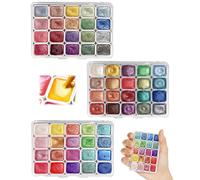 FunnAura 60 Colour Watercolor Paint Set, Glitter Metallic Pearlescent Water Colours Solid Paints Box for Artists Painting Lovers