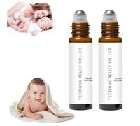 FunnAura Teething Roller Natural Pain Relief Baby, Teething Roller Teething Oil for Reducing Teething Discomfort (2 Pcs)