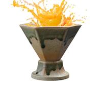 Funnel Coffee Tea Cup Set, Handmade Triangular Funnel Shaped Retro Ceramic Tea Cup - 170ml Much And Not Too Few, This Triangular Retro Retro Funnel Shaped Tea Cup Ha