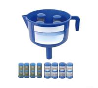Funnel Oil-water Separator With Four Double-layer Filter Elements For Diesel Fuel Systems And Industrial Engines Blue Plastic Build
