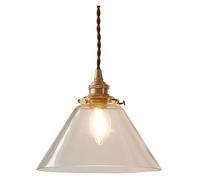 Funnel Pendant Light Metal MI-NI Chandelier, Kitchen Island Drop Ceiling Lamp with Flared Clear Glass Shade, E27 Hanging Lighting Fixtures,Chandeliers