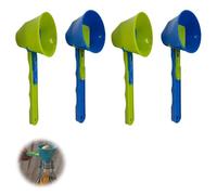 Funnel Protein Powder Scoop, 4Pcs Coffee Scoop with Longer Handle, Green and Blue Measuring Slide Scoops for Powder Coffee Food Kitchen