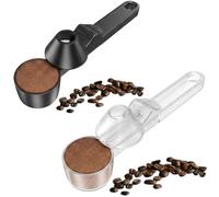 Funnel Scoop, Scoop Funnel, 2-Piece Coffee Scoop Set with Reusable Design, Easy-Pour Kitchen Utensils for Ground Coffee, Protein Powder, Tea Leaves and Spices(Black,Clear)