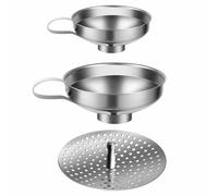 Funnel with Strainer for Wide and Regular Mason Jars, Wide-Mouth Funnels for Kitchen Use, Metal Wide Mouth Funnel for Mason Jar