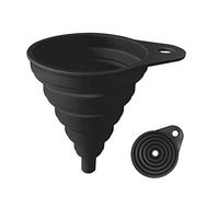 Funnels for Kitchen Use, Food Grade Silicone Collapsible Kitchen Funnel (Black)