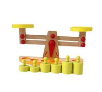 FUNNETOYU 1 Set Wooden Balance Scale for Educational Math Weighing Game Creative Role Play Fun for Boys Develops Attention Brain Skills Early Learning Plaything