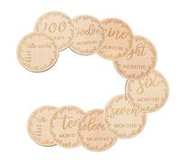 FUNNETOYU 1 Set Wooden Monthly Cards Creative Birth Milestone Cards for Newborn Photography Unique Design Safe Material for Documenting Growth Moments