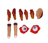 FUNNETOYU 10 Pcs Horror Props Party Ear Halloween Prop Halloween Decorations Realistic Spooky Finger Creepy Eyeball Sever Hands Dark Limbs Indoor Haunted Bloody Horror Decor Scary Pranks Saw