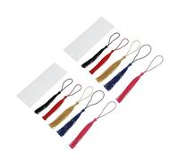 FUNNETOYU 10 Sets Transparent Acrylic DIY Mini Bookmarks with Decorative Macrame Design Lightweight Blank Bookmarks for Crafting Book Accessories