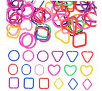 FUNNETOYU 100 Pcs Plastic Geometric Chain Links Clips for Early Education Sensory Play Vibrant Colorful Linking Rings for Kindergarten and Home Creative Exploration